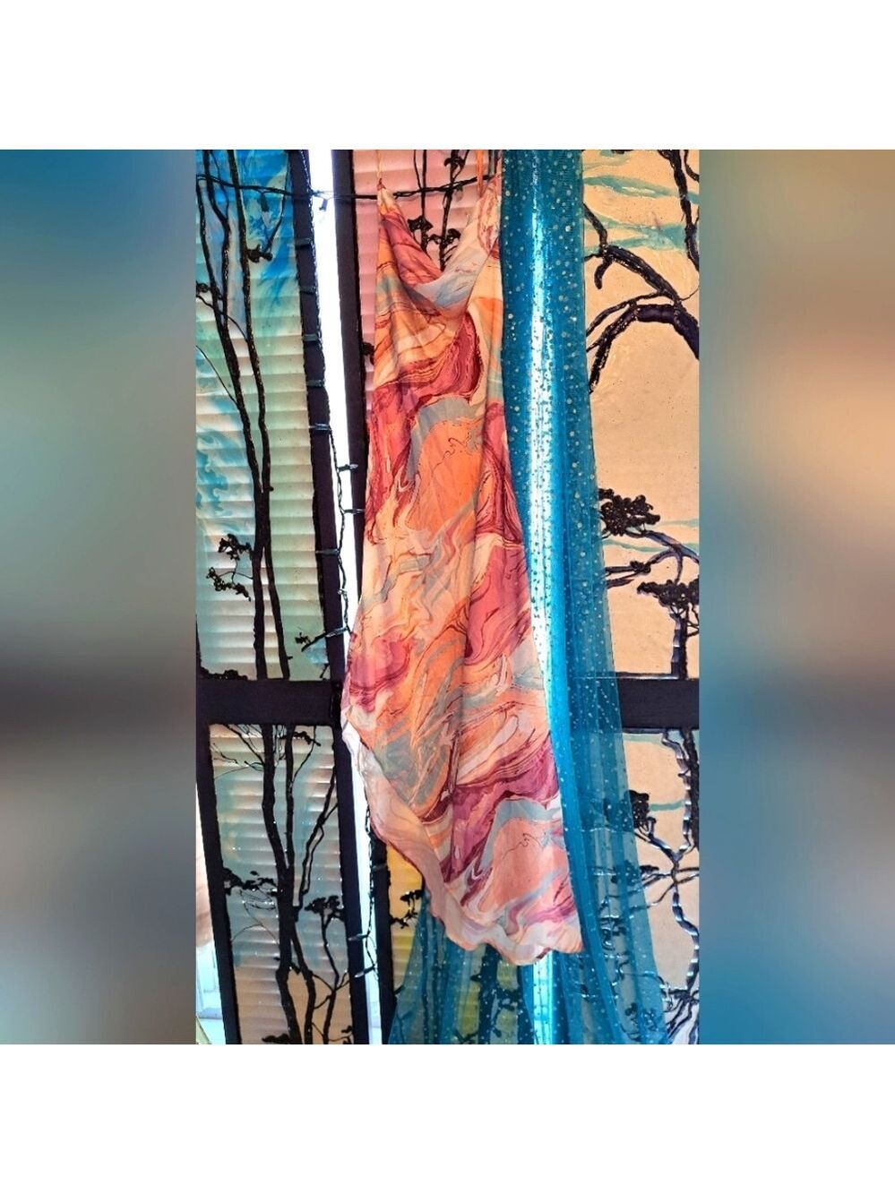 Cider Satin Asymmetrical Backless Maxi Dress. NWT XS - Picture 6 of 7